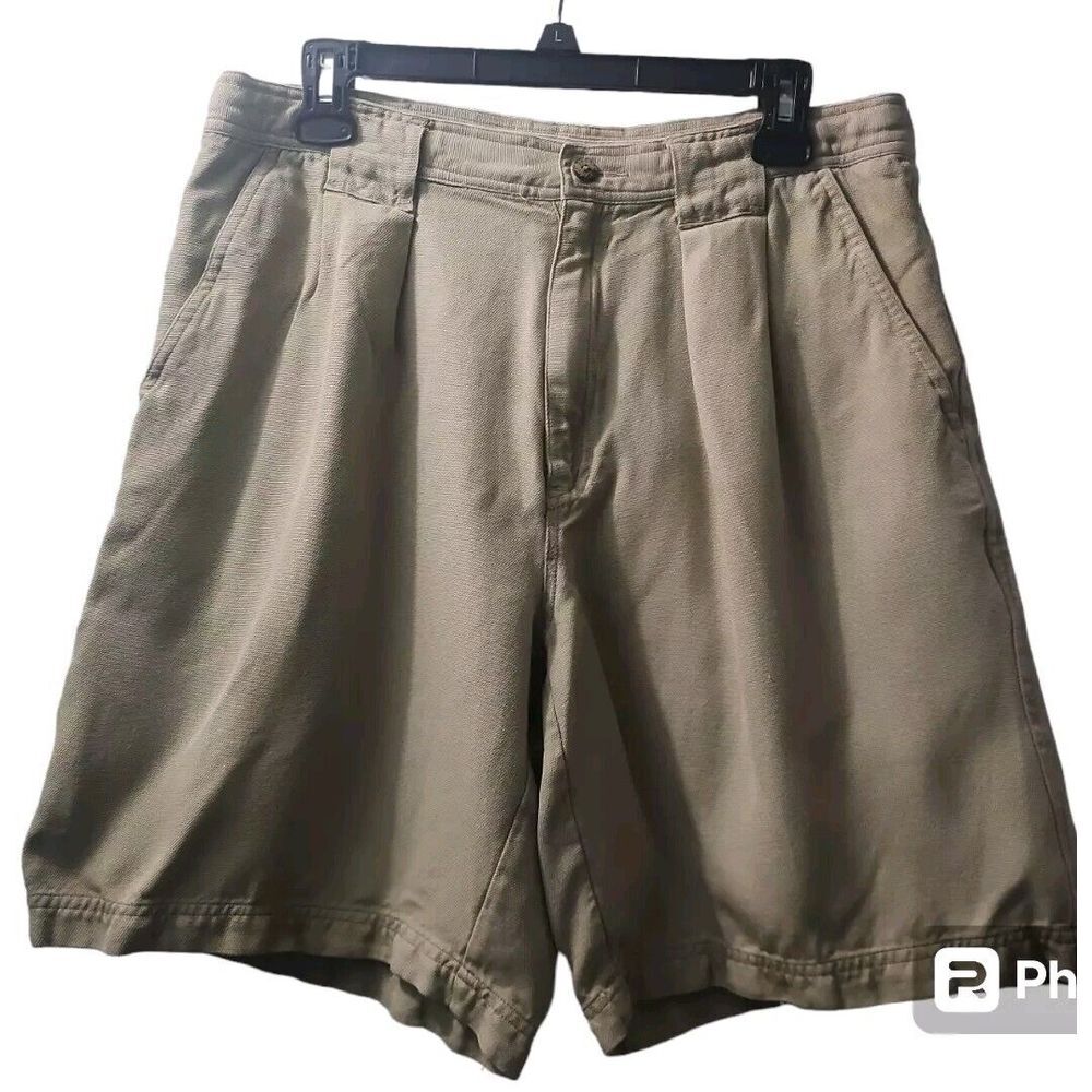 Tommy Bahama Relax Fit Chino Shorts Men's 34 Khaki 100% Silk Summer Beach Comfy